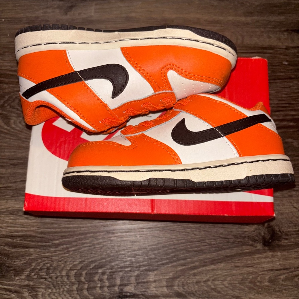 Nike Dunk Kids Vibrant Orange and White Sneakers